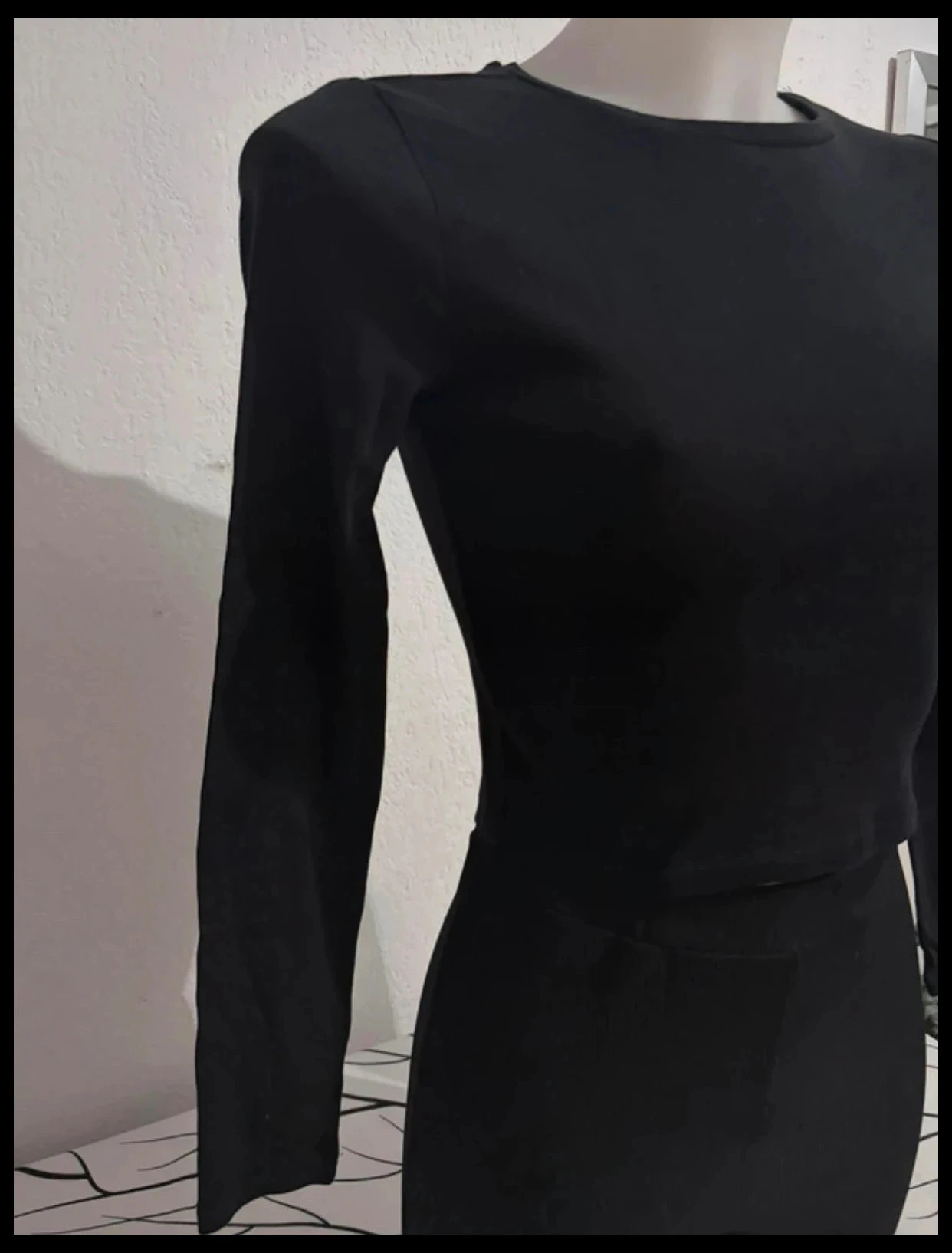 Crop Top Mangas Longas Stradivarius Preto Tamanho XS – photo 3